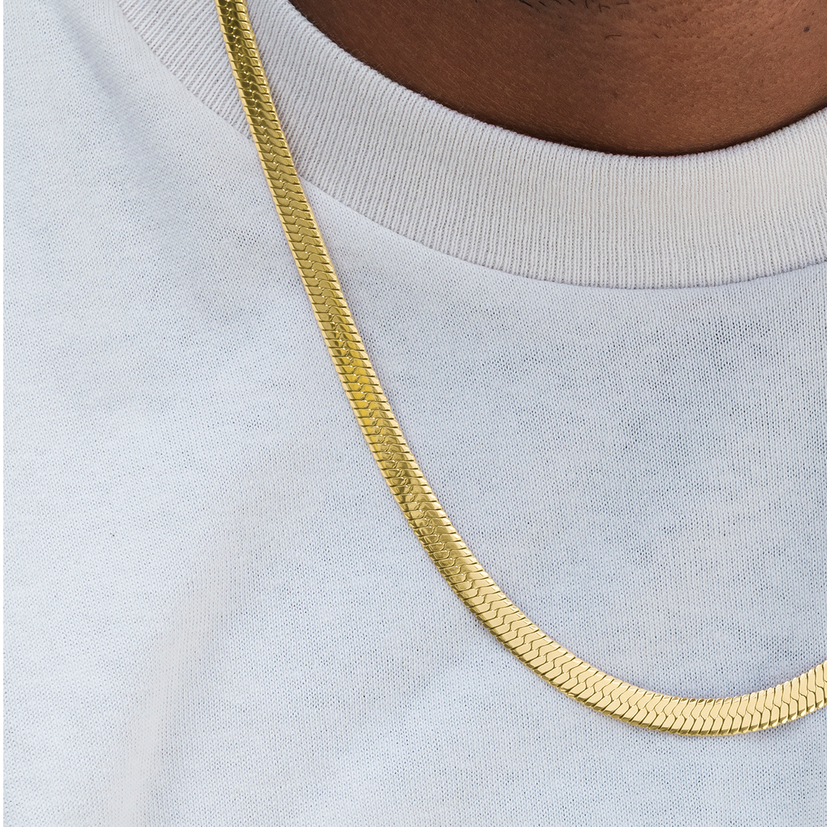 Herringbone Chain in Yellow Gold- 8mm