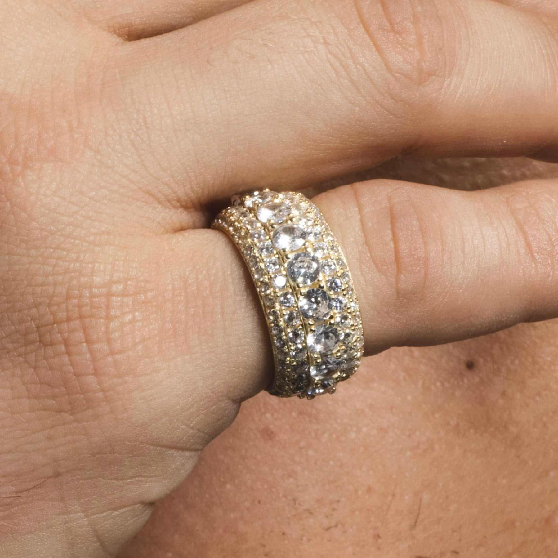 10k Solid Gold 5 Layer Band Ring-VS Diamonds