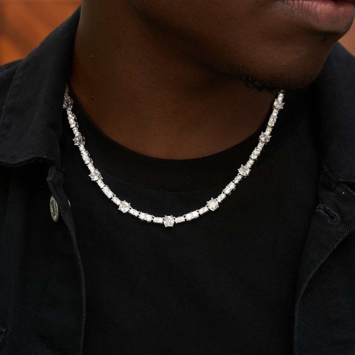 Gem Stationed Tennis Chain