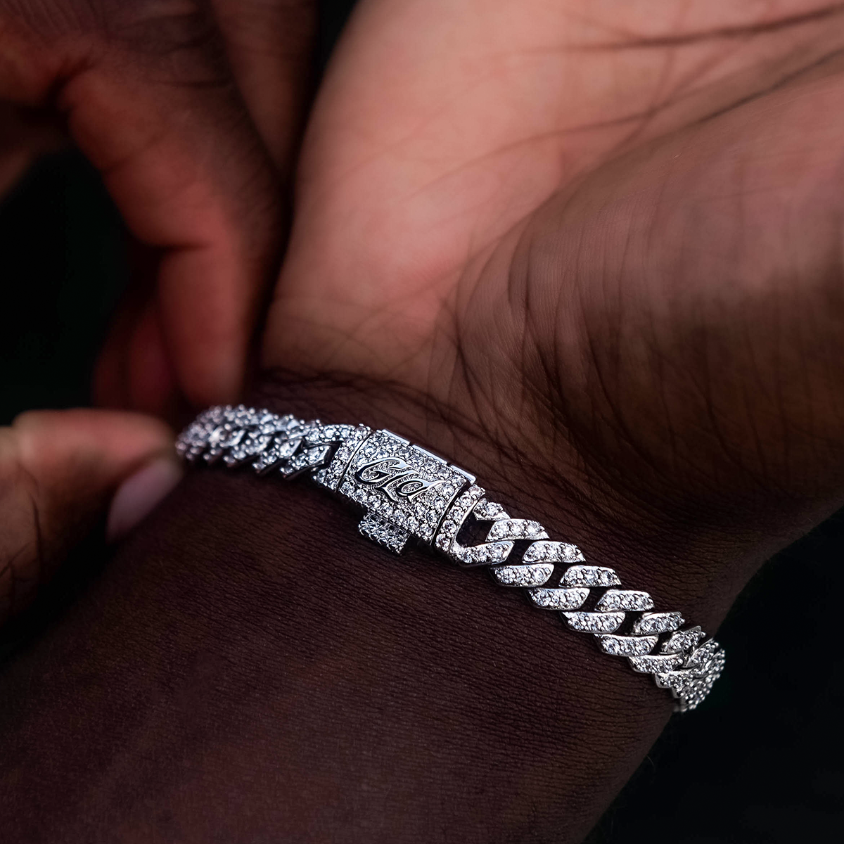 Diamond Prong Rounded Cross Bracelet