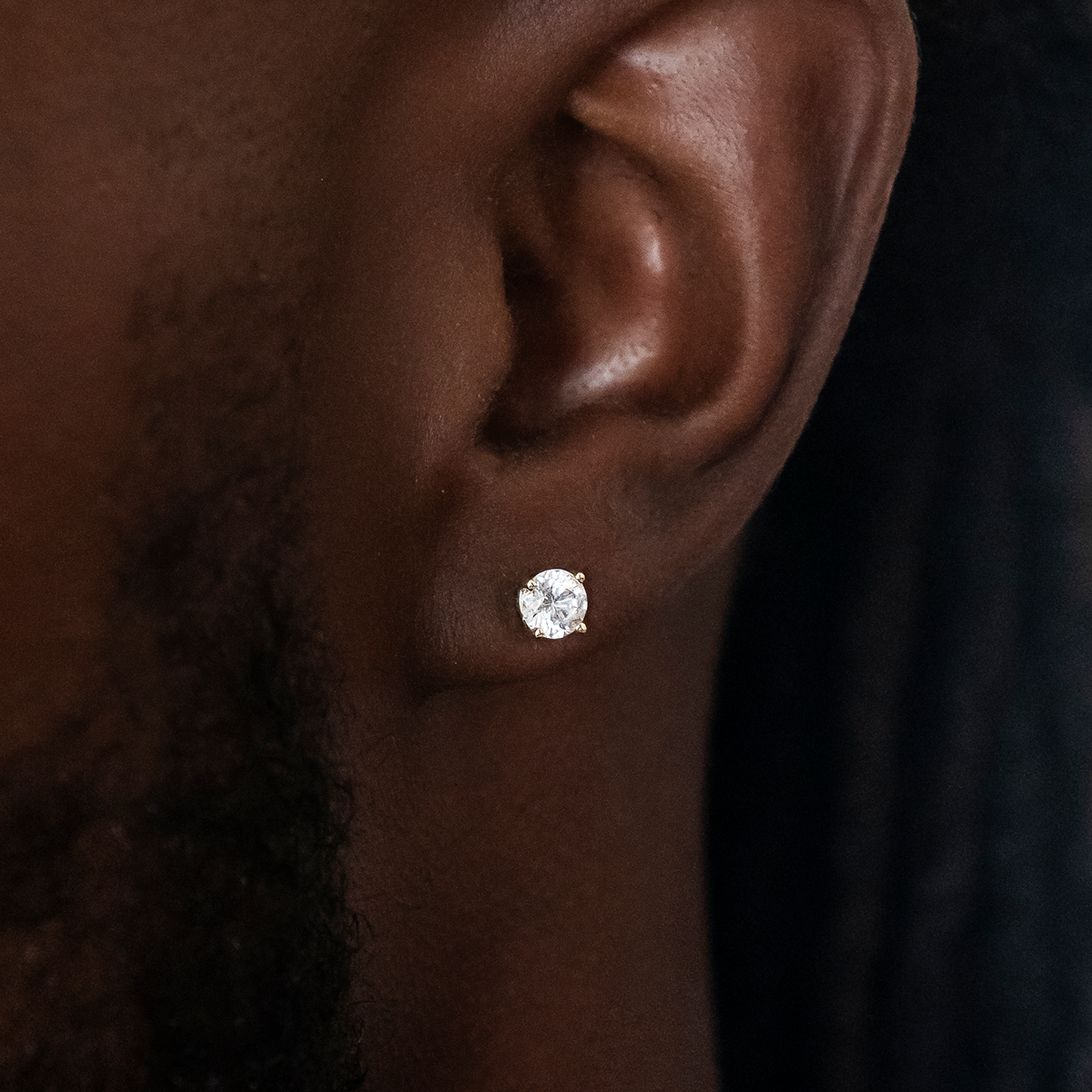 5mm Round Cut Diamond Stud Earrings in Yellow Gold