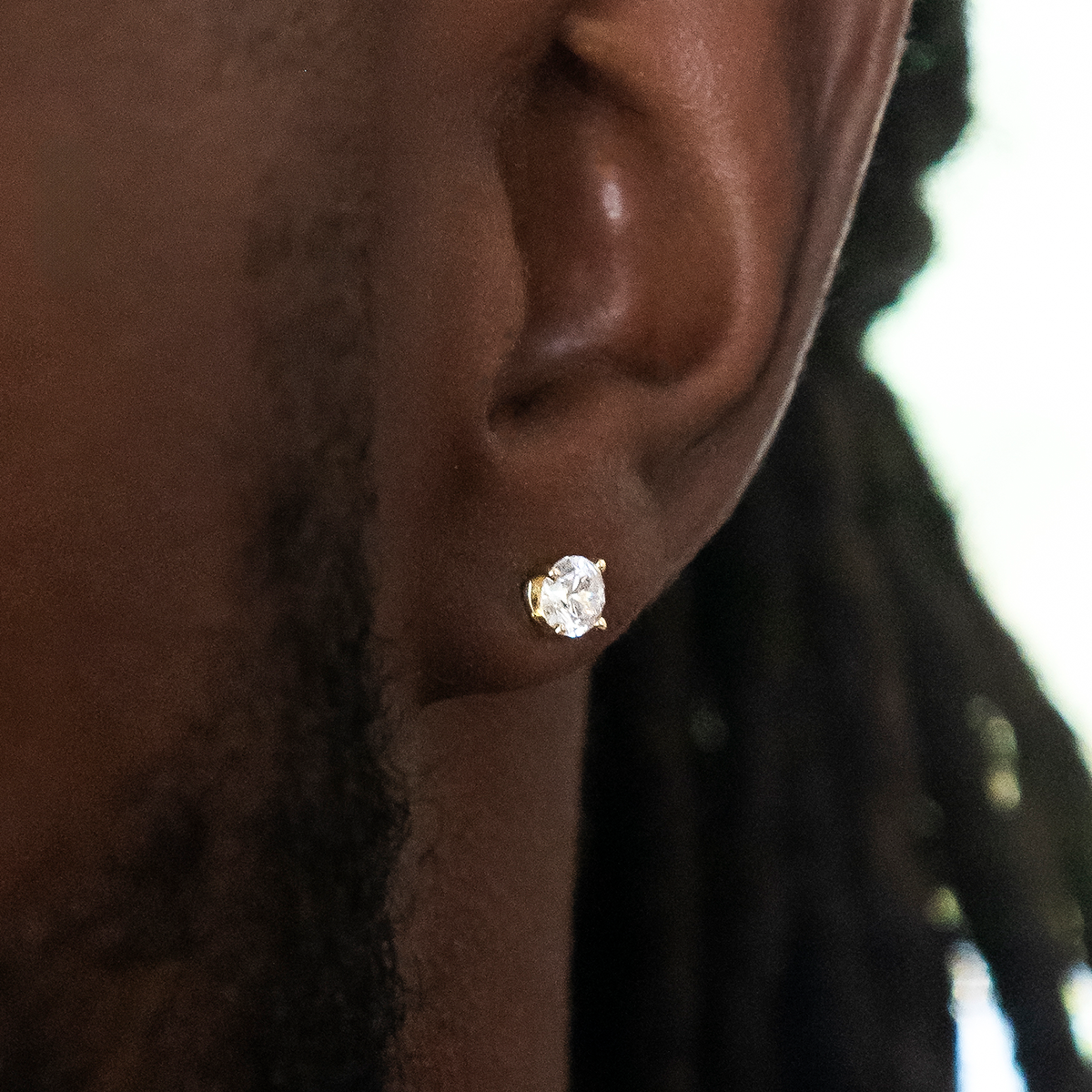5mm Round Cut Diamond Stud Earrings in Yellow Gold