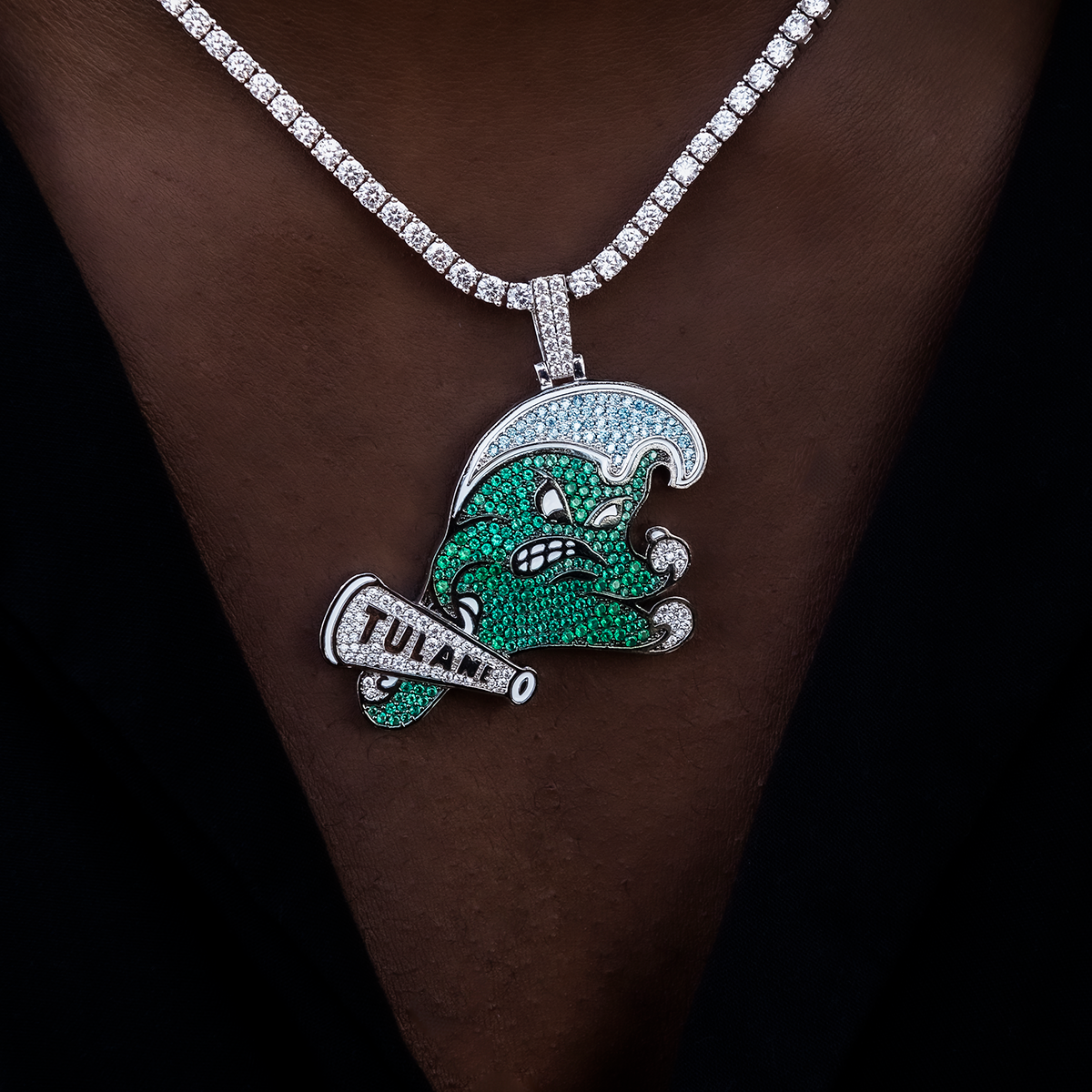 Tulane Green Wave Official NCAA Logo Pendant