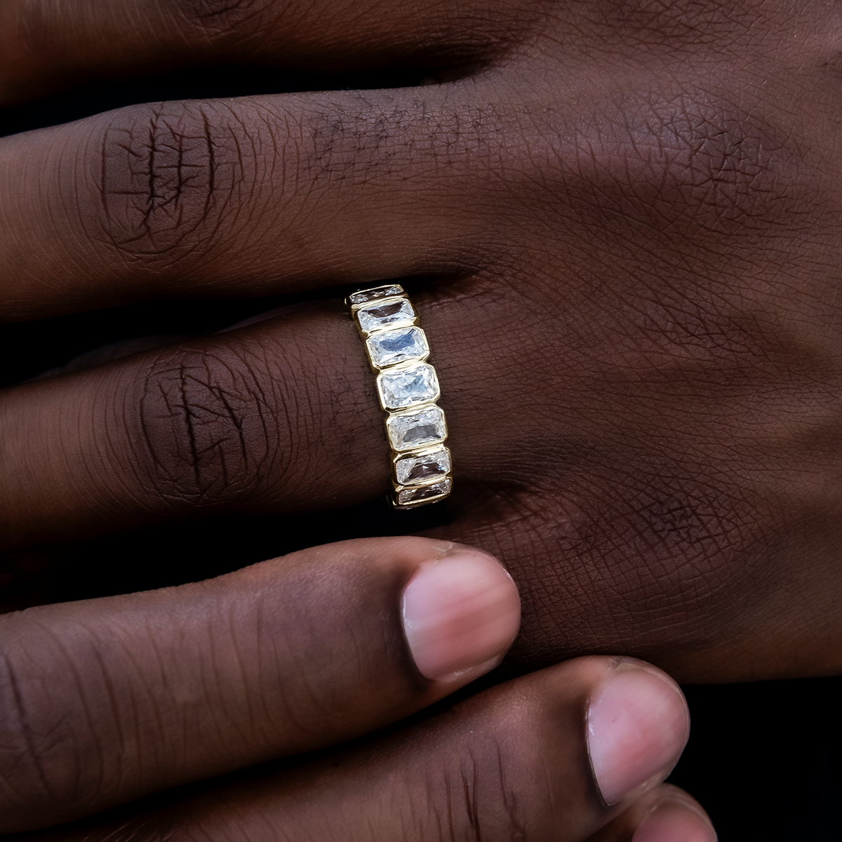 Baguette Bezel Ring in Yellow Gold Vermeil