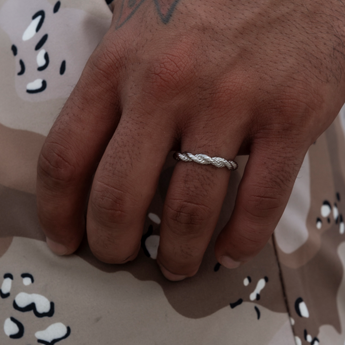 4MM Rope Ring in White Gold