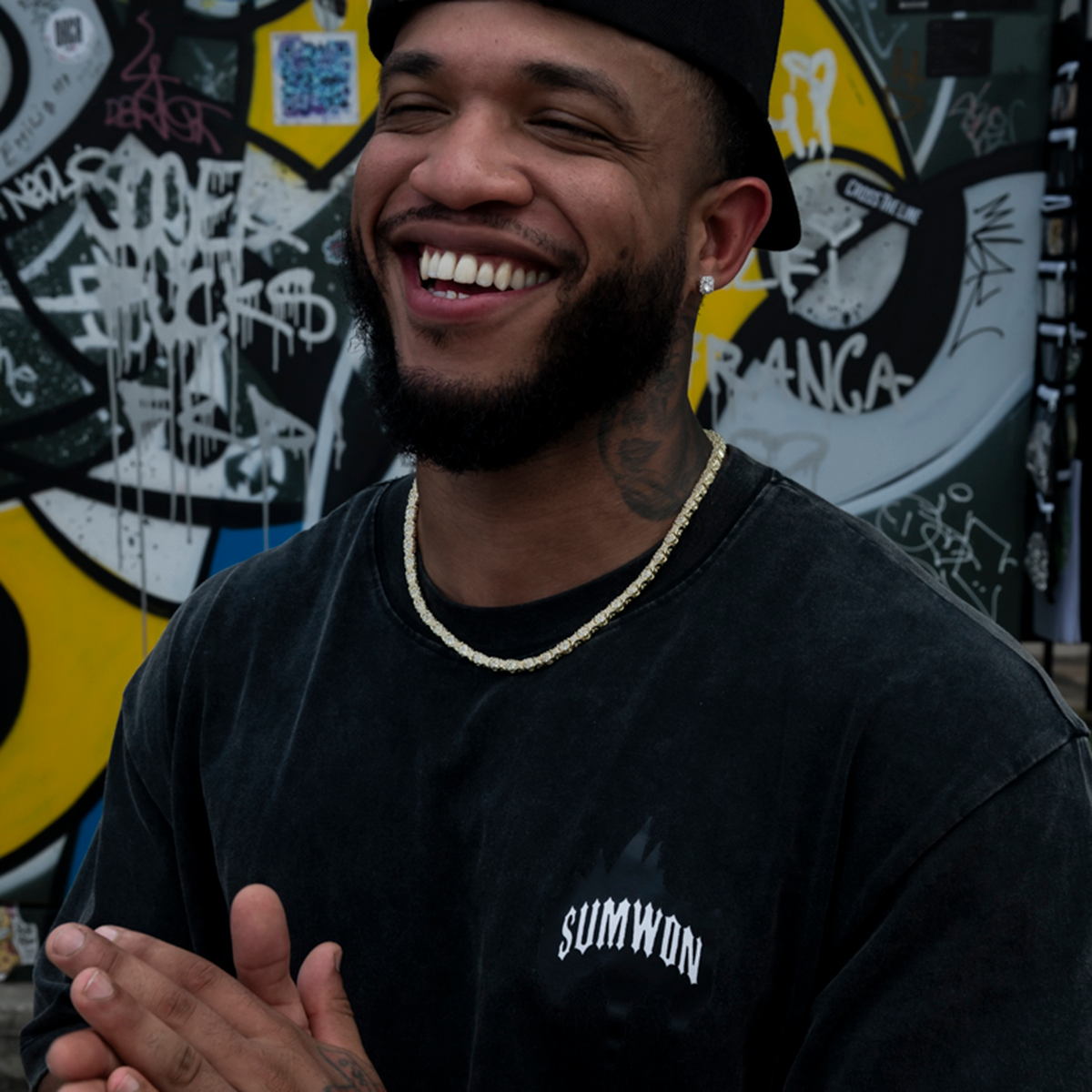 Round Pave Star Link Chain- 6mm