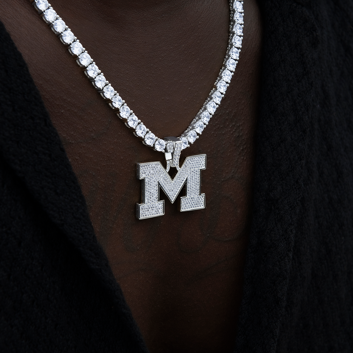 University of Michigan Wolverines Official NCAA Micro Logo Pendant in White Gold