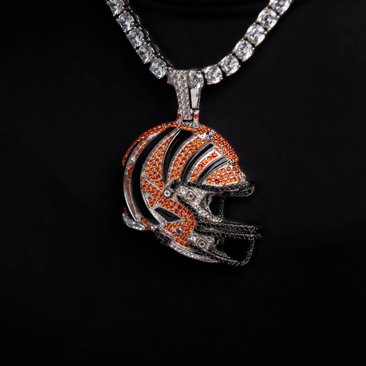 2025 Cincinnati Bengals Team Helmet Pendant - White Gold