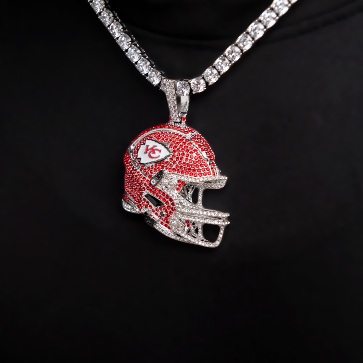 2025 Kansas City Chiefs Team Helmet Pendant - White Gold
