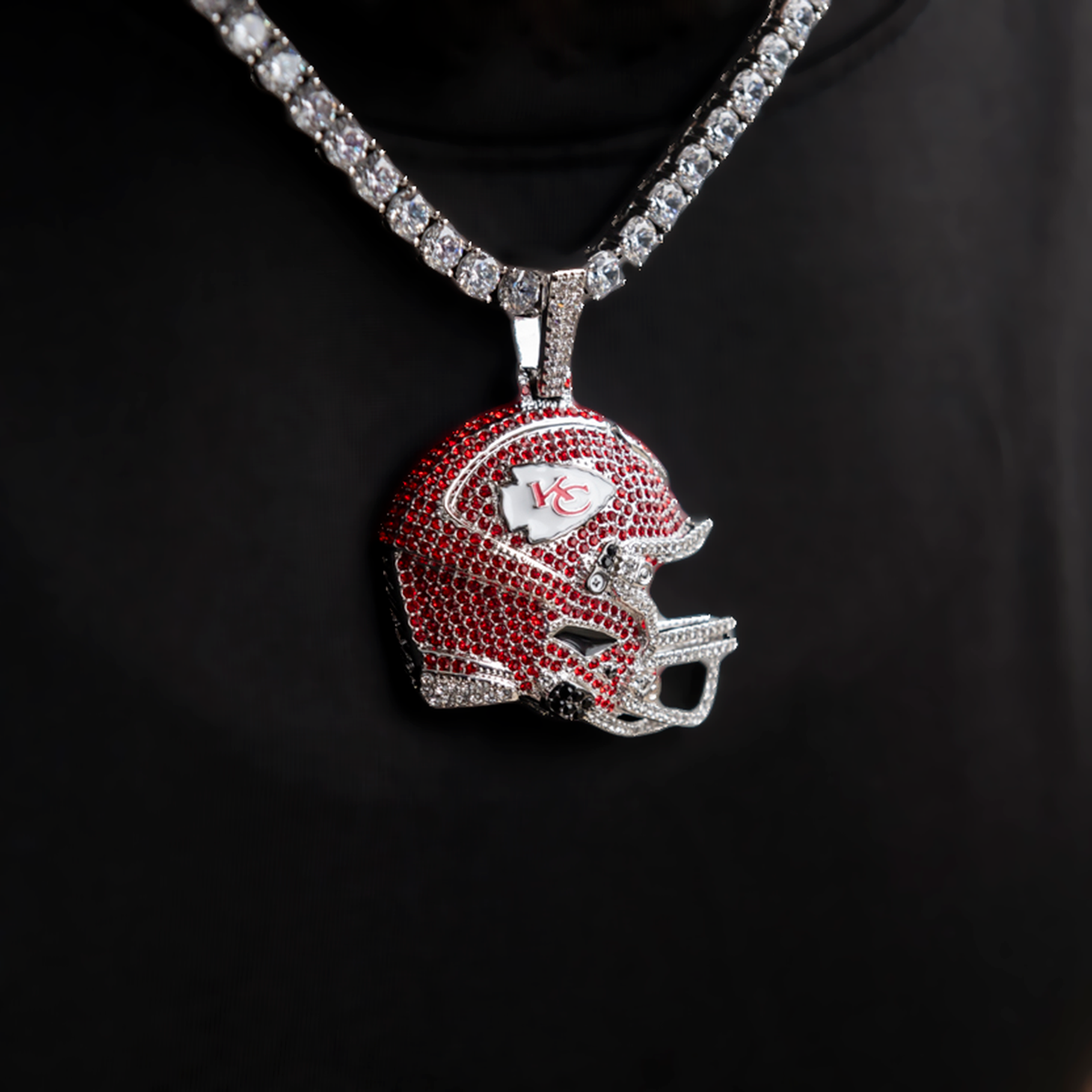 2025 Kansas City Chiefs Team Helmet Pendant - White Gold