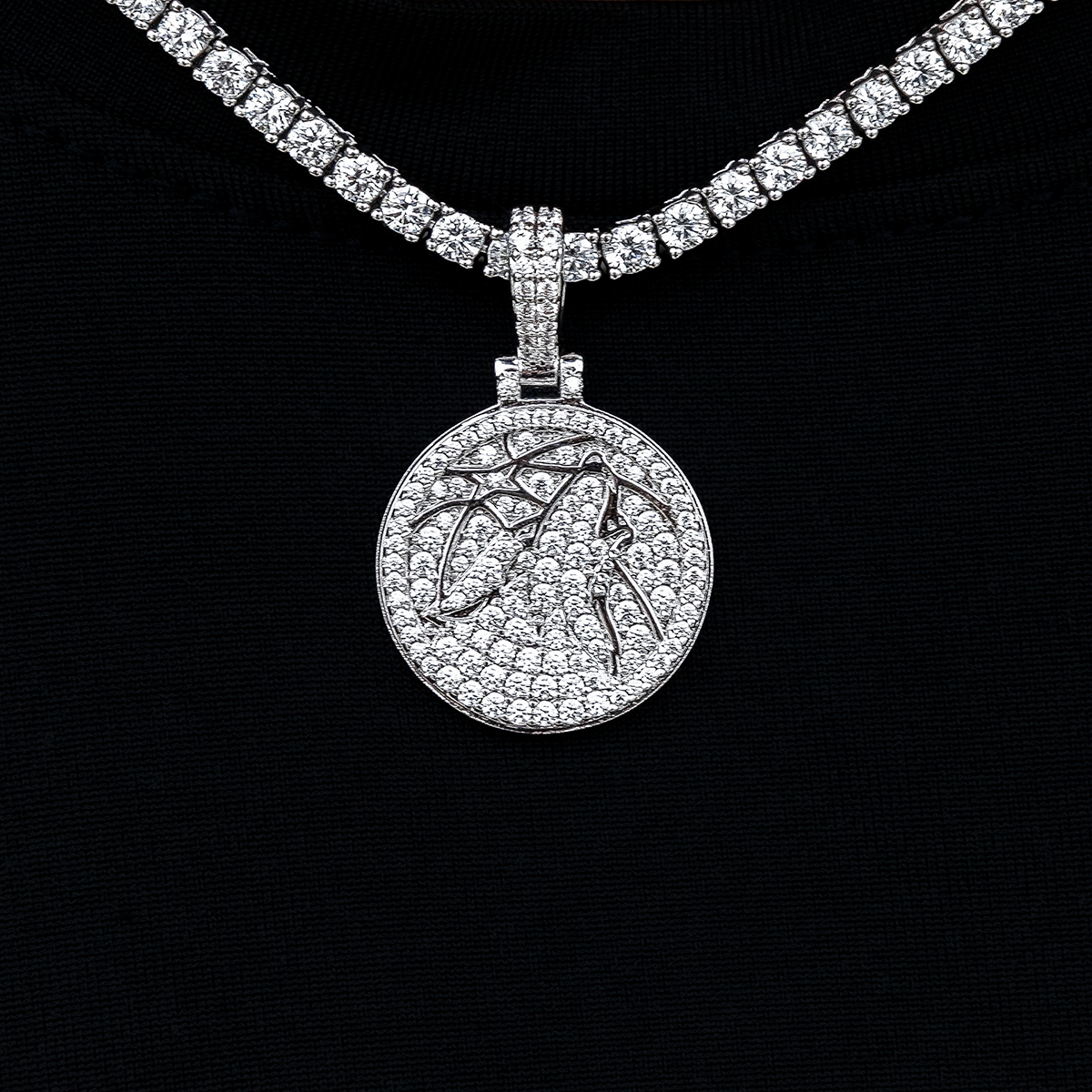 Minnesota Timberwolves Official NBA Micro Logo Pendant in White Gold