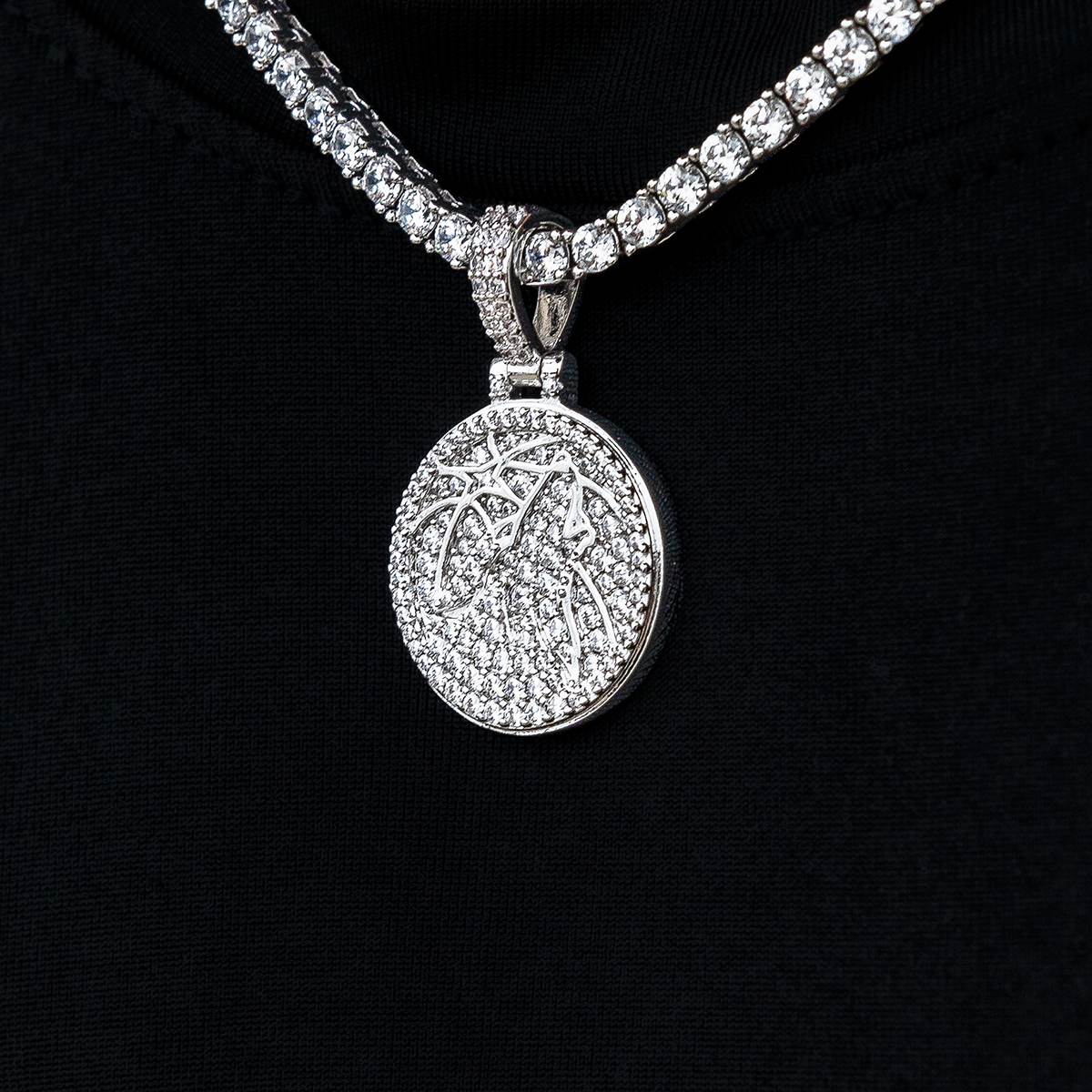 Minnesota Timberwolves Official NBA Micro Logo Pendant in White Gold