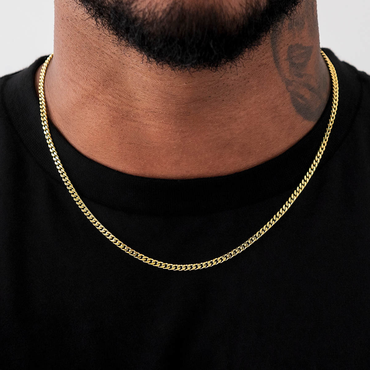 Micro Cuban in Yellow Gold- 3mm