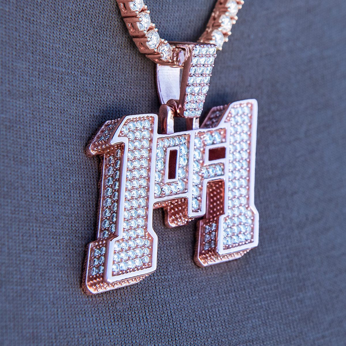 Men's Moissanite 1of1 Pendant in Rose Gold Vermeil
