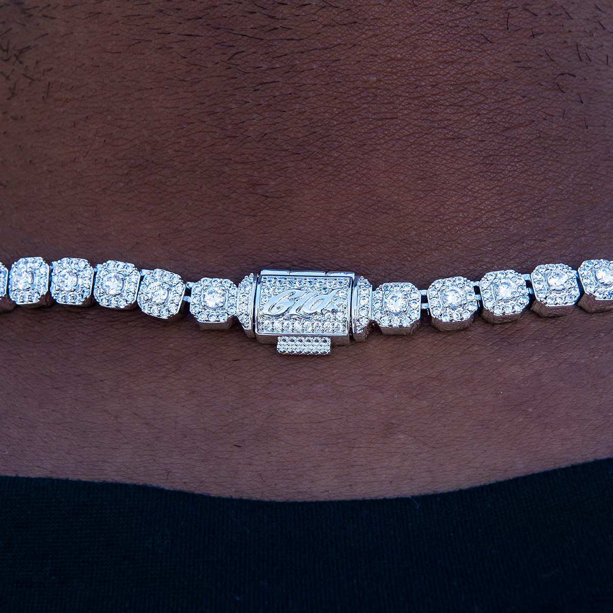 Micro Clustered Tennis Necklace in White Gold