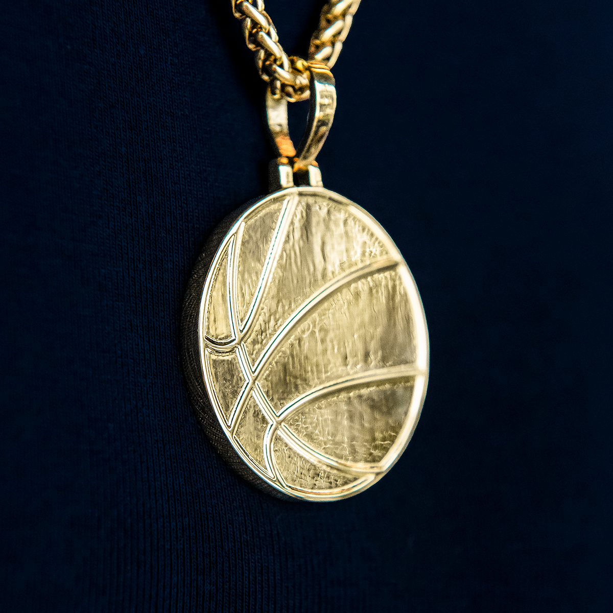 Basketball Coin Pendant - Yellow Gold