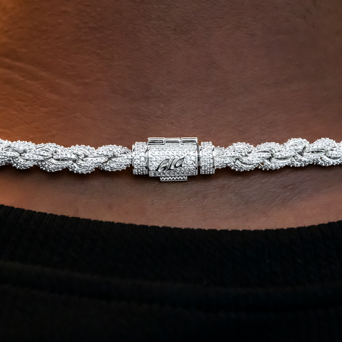 Diamond Rope Chain in White Gold- 8mm