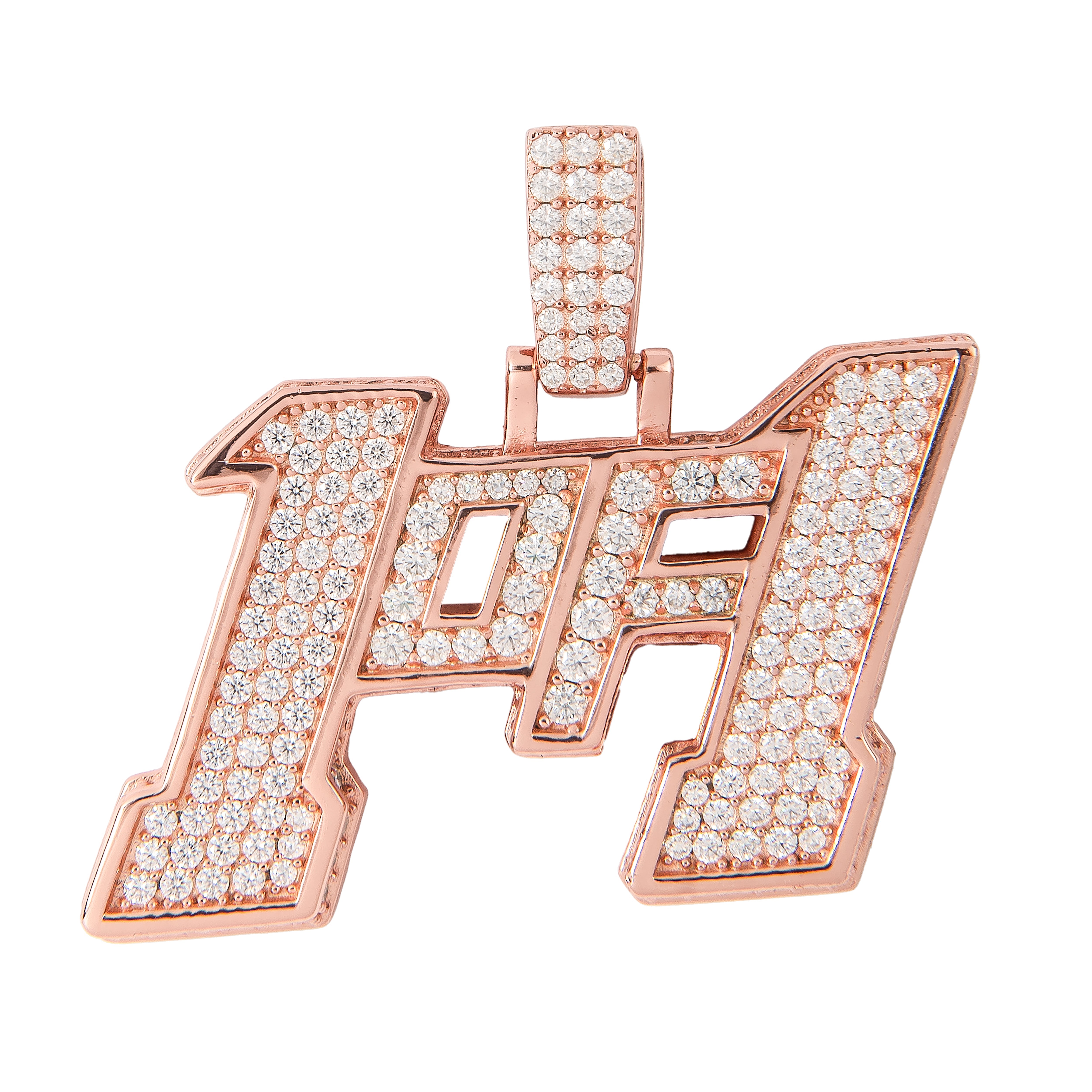 Men's Moissanite 1of1 Pendant in Rose Gold Vermeil