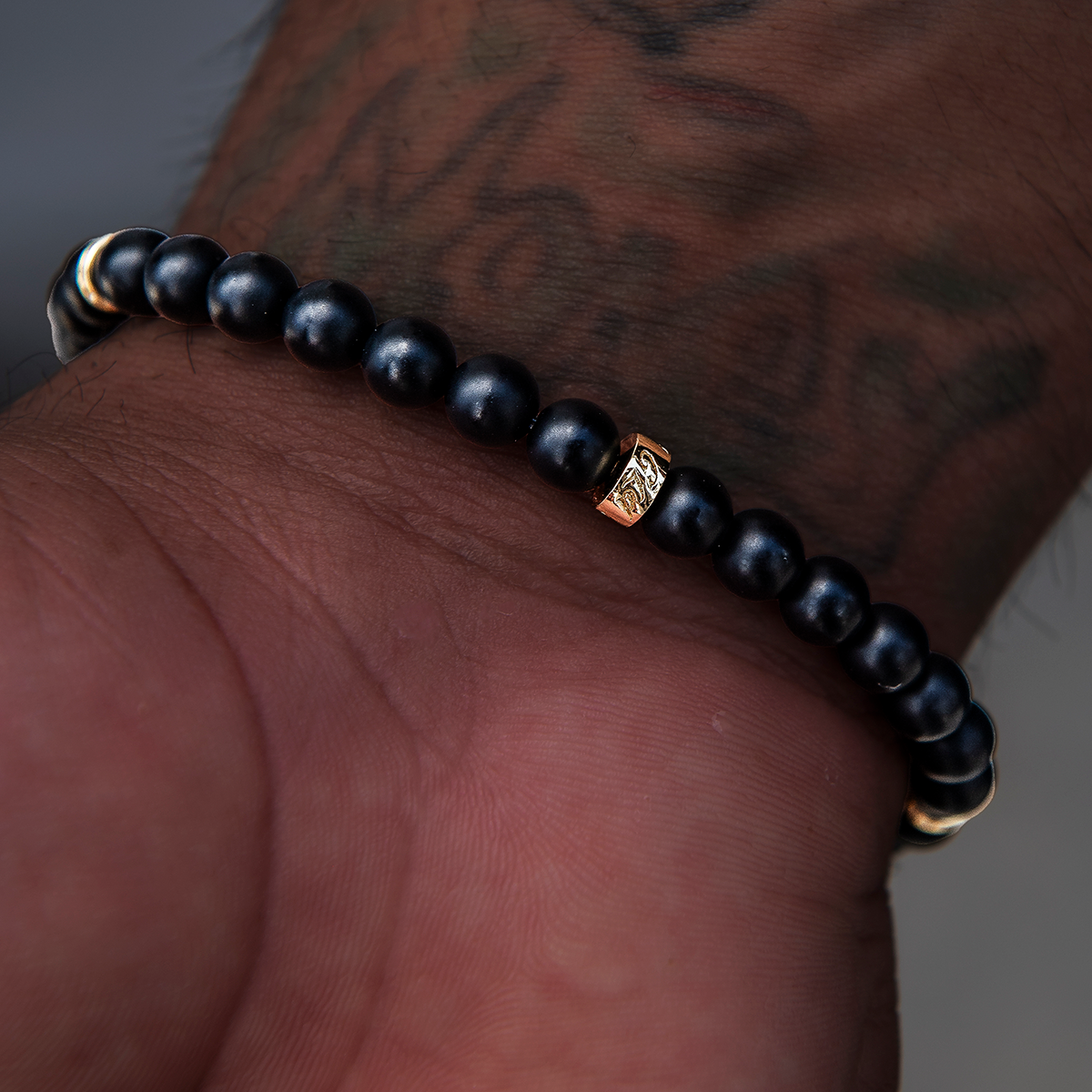 Dragon Beaded Bracelet in Yellow Gold