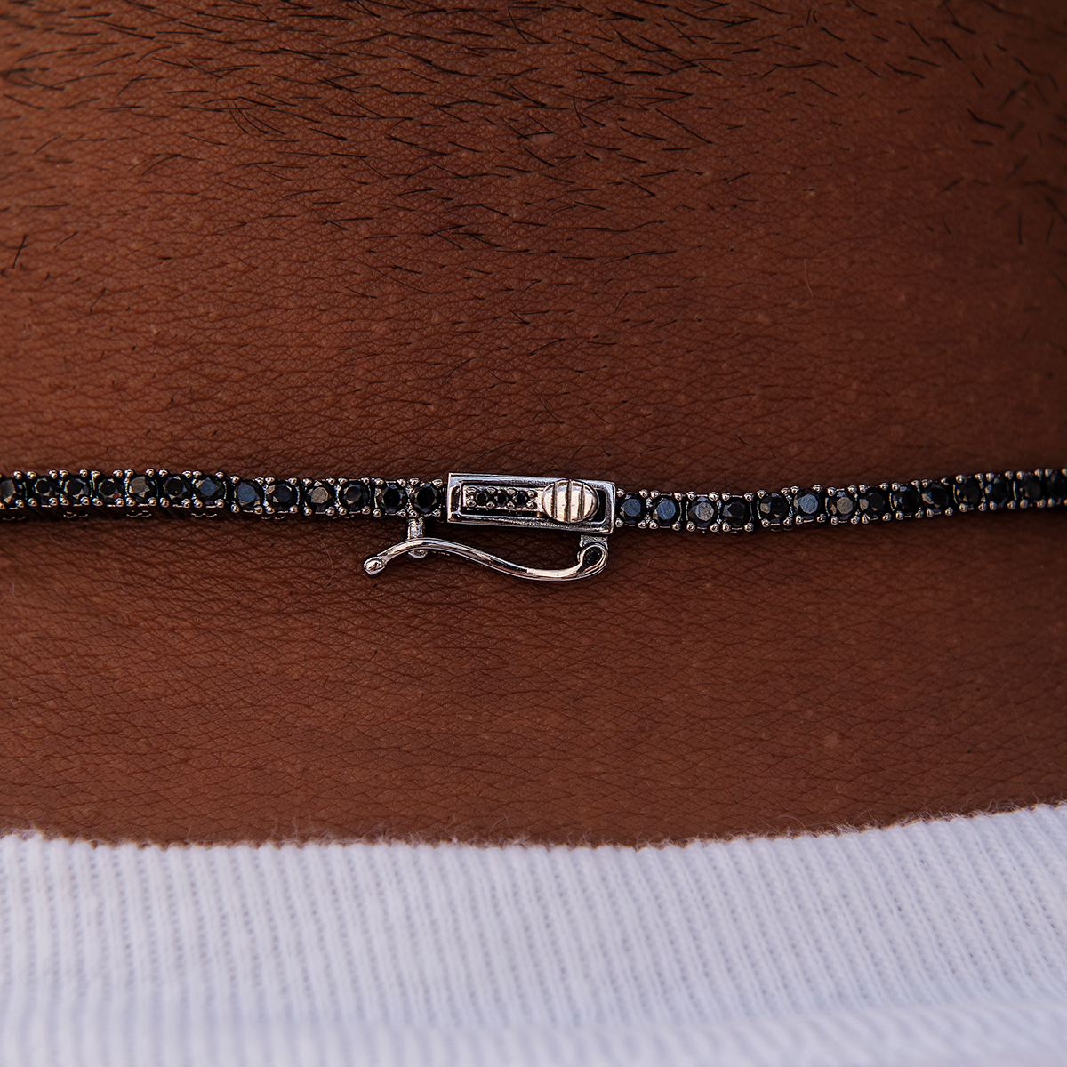 Diamond Tennis Chain in Black- 2mm