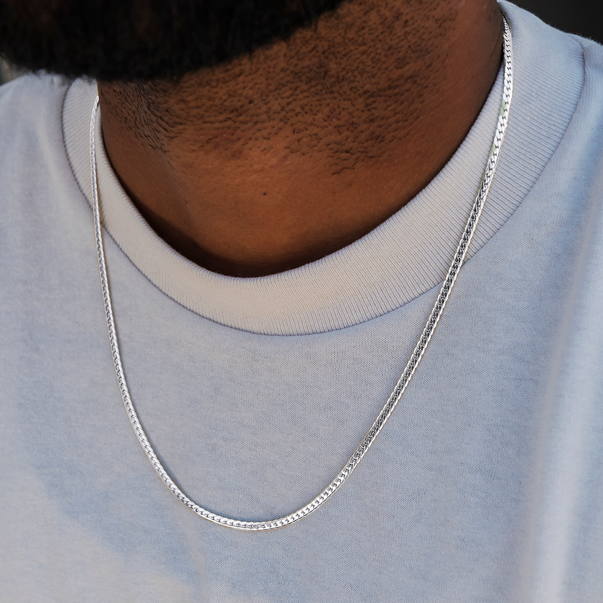 South Beach Cuban™ Chain in White Gold - 3mm