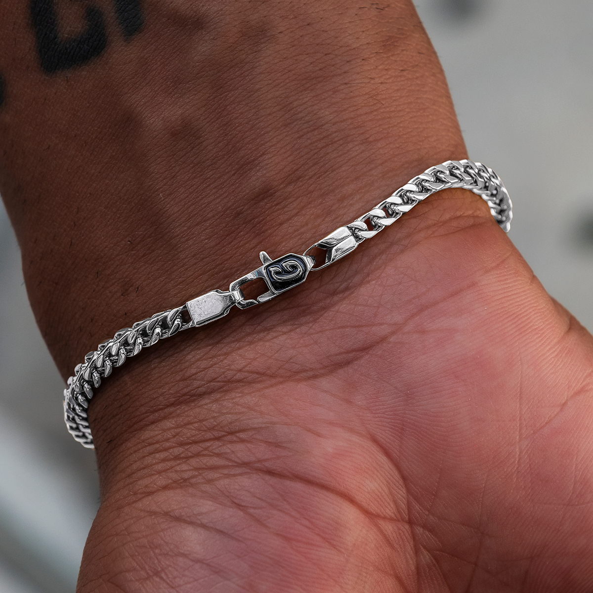 Franco Bracelet in White Gold- 3mm