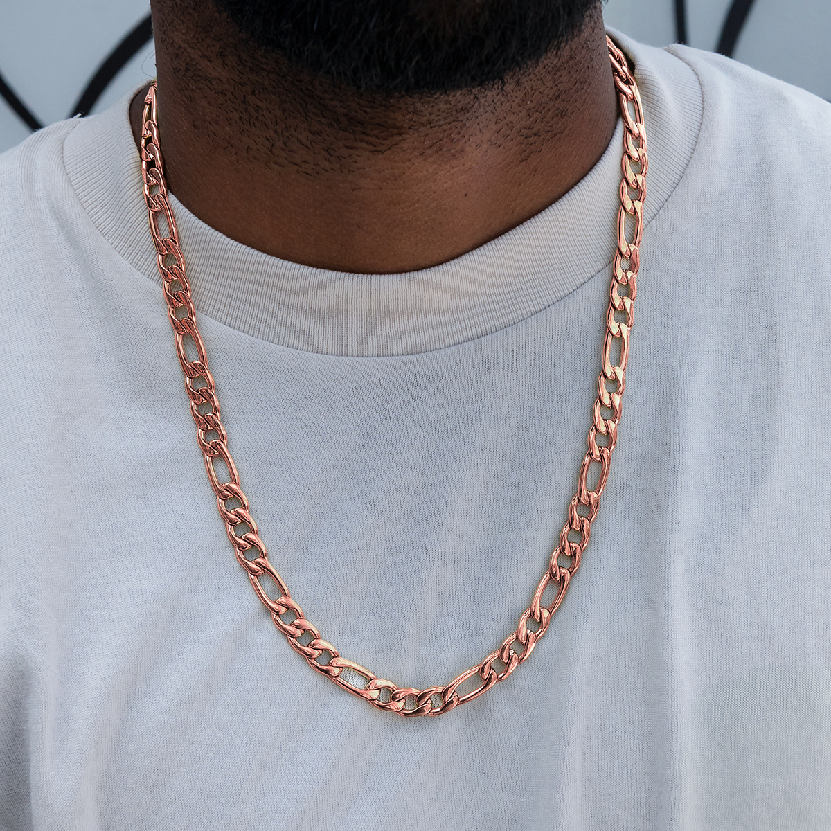 Figaro Chain in Rose Gold- 9mm