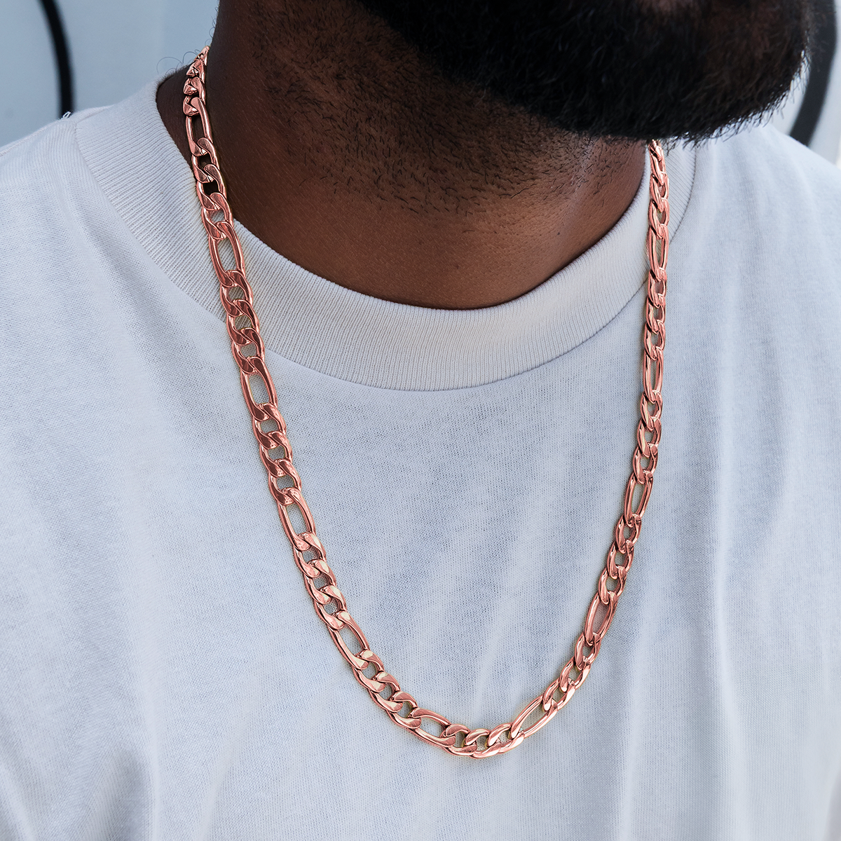 Figaro Chain in Rose Gold- 9mm