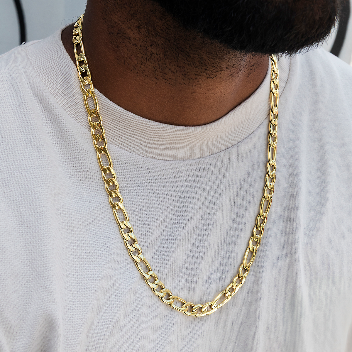 Figaro Chain in Yellow Gold- 9mm