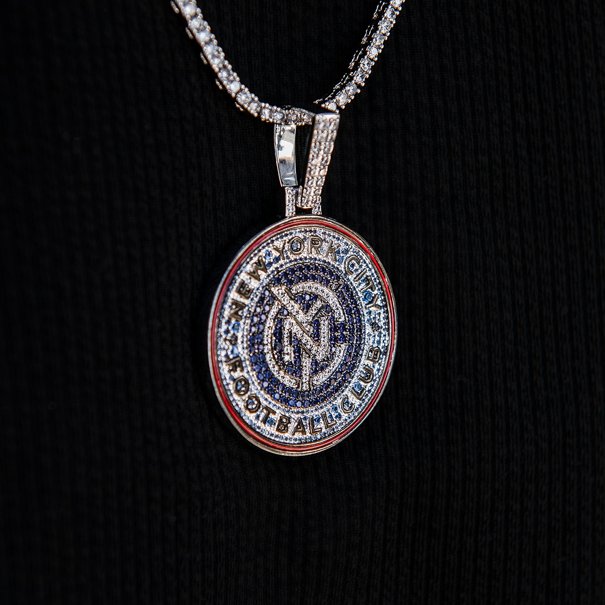New York City FC Official MLS Logo Pendant in White Gold