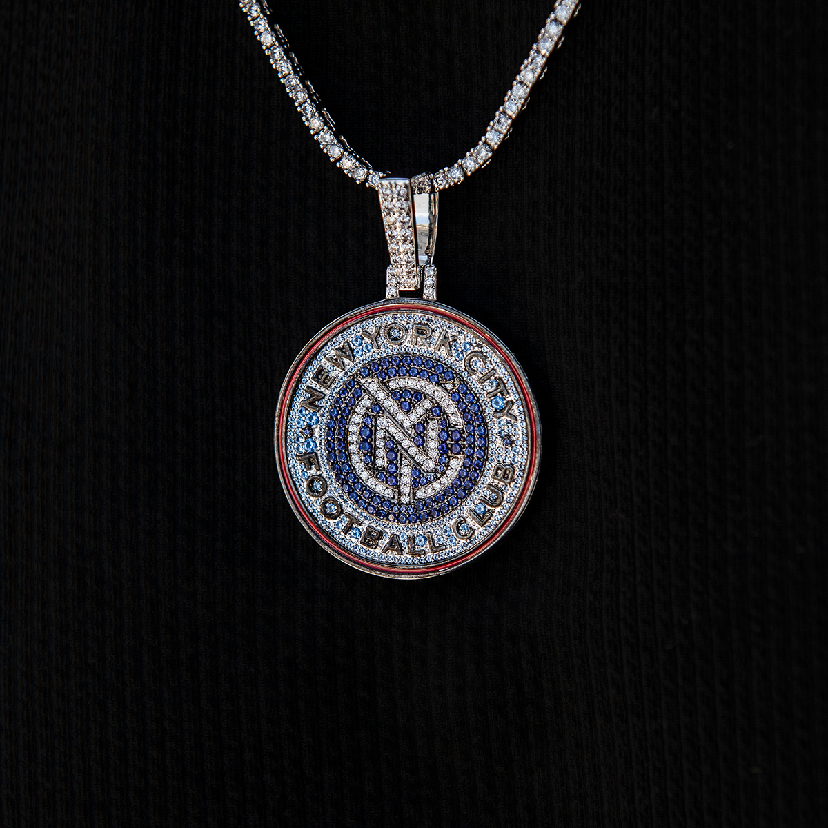 New York City FC Official MLS Logo Pendant in White Gold