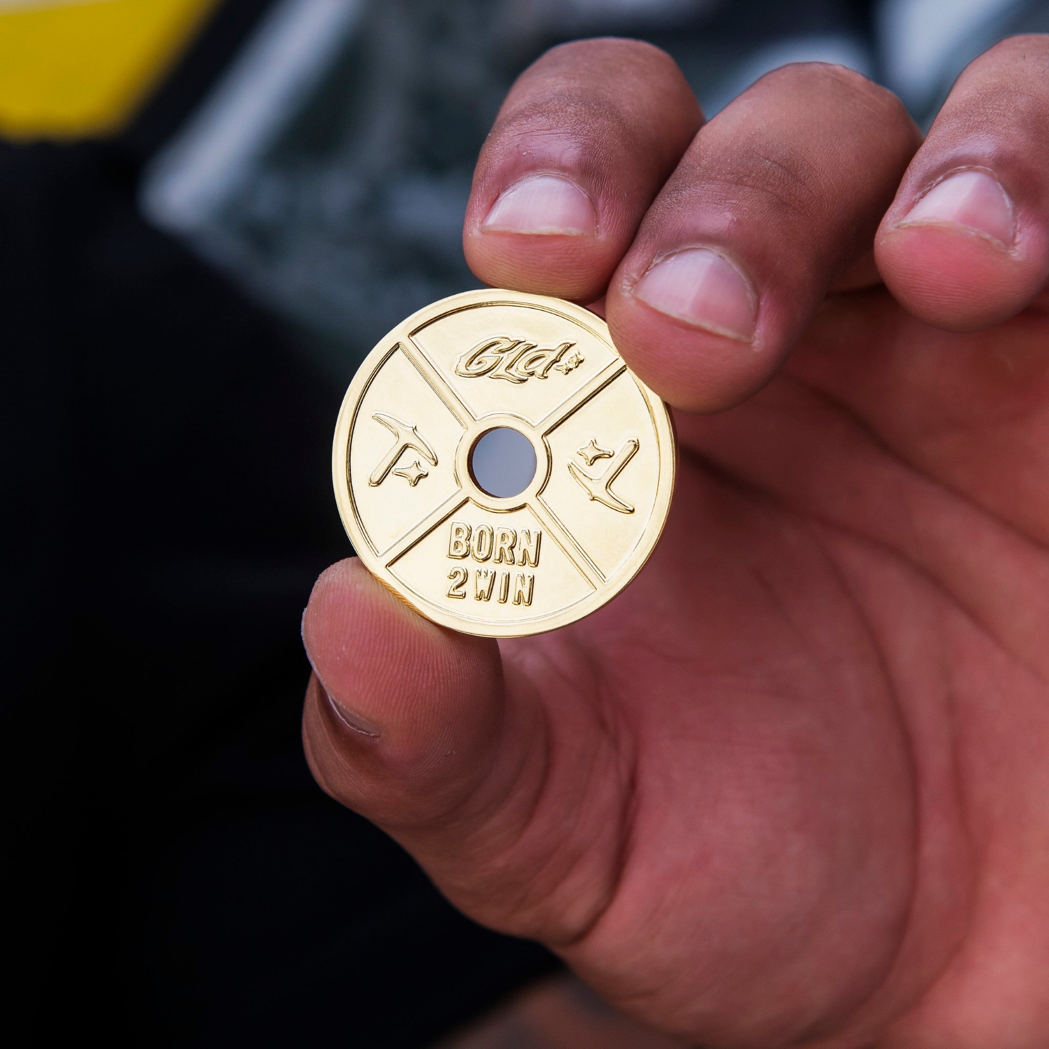 Weight Plate Pendant in Yellow Gold