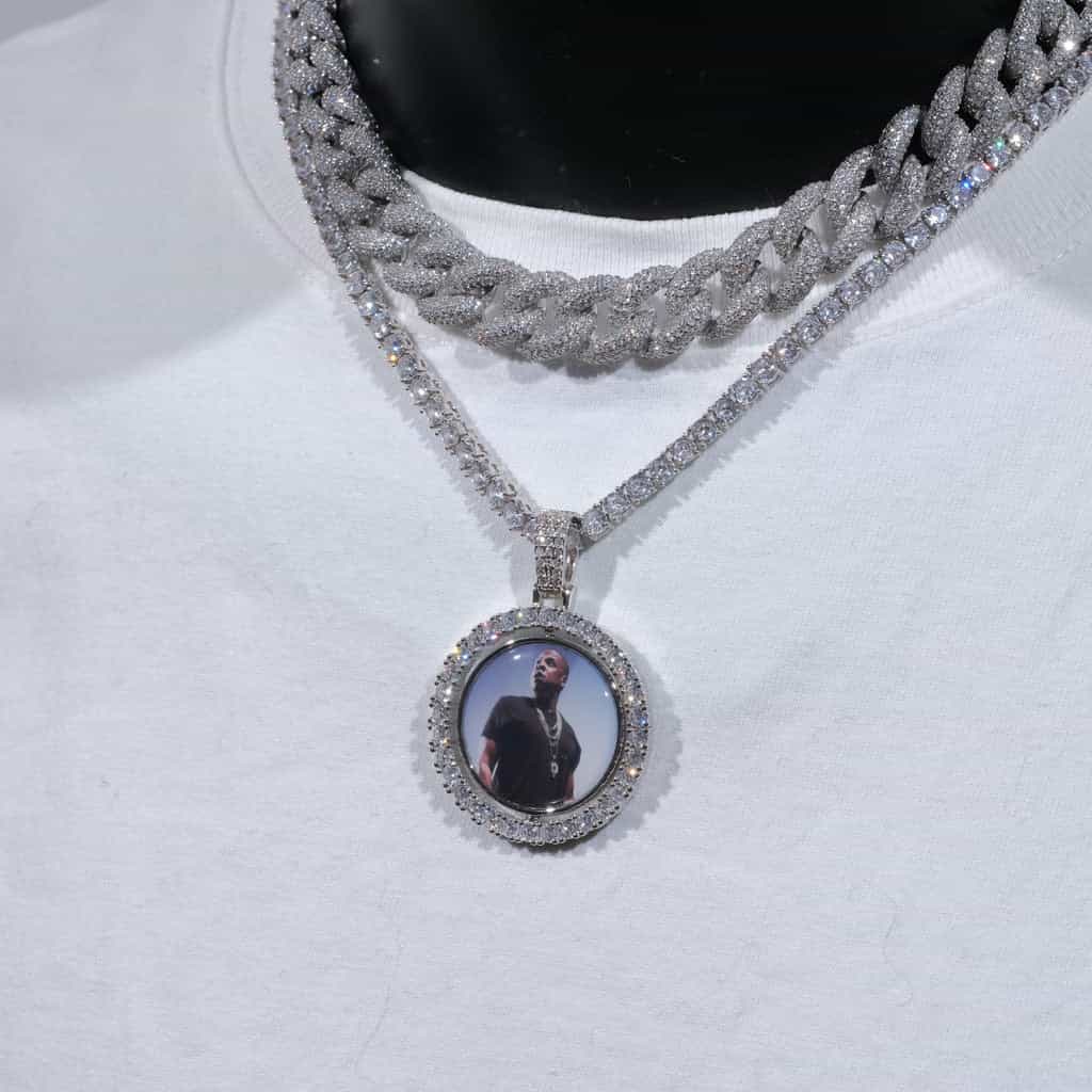 3D SPINNING 2-FACED CUSTOM PICTURE ROUND PENDANT - 42mm