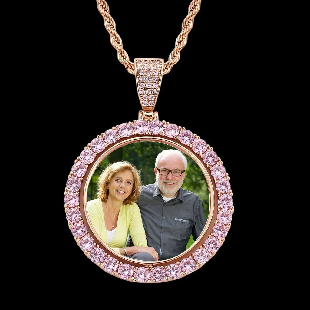 3D SPINNING 2-FACED CUSTOM PICTURE ROUND PENDANT - 42mm