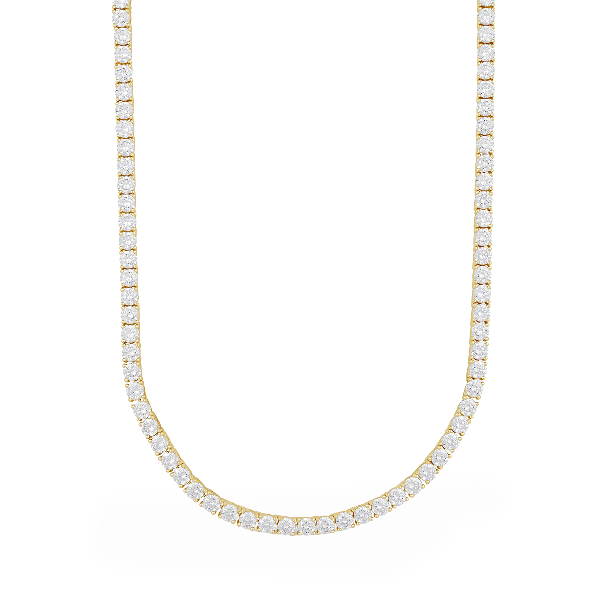 Men's Moissanite Diamond Tennis Chain in Yellow Gold Vermeil- 3mm