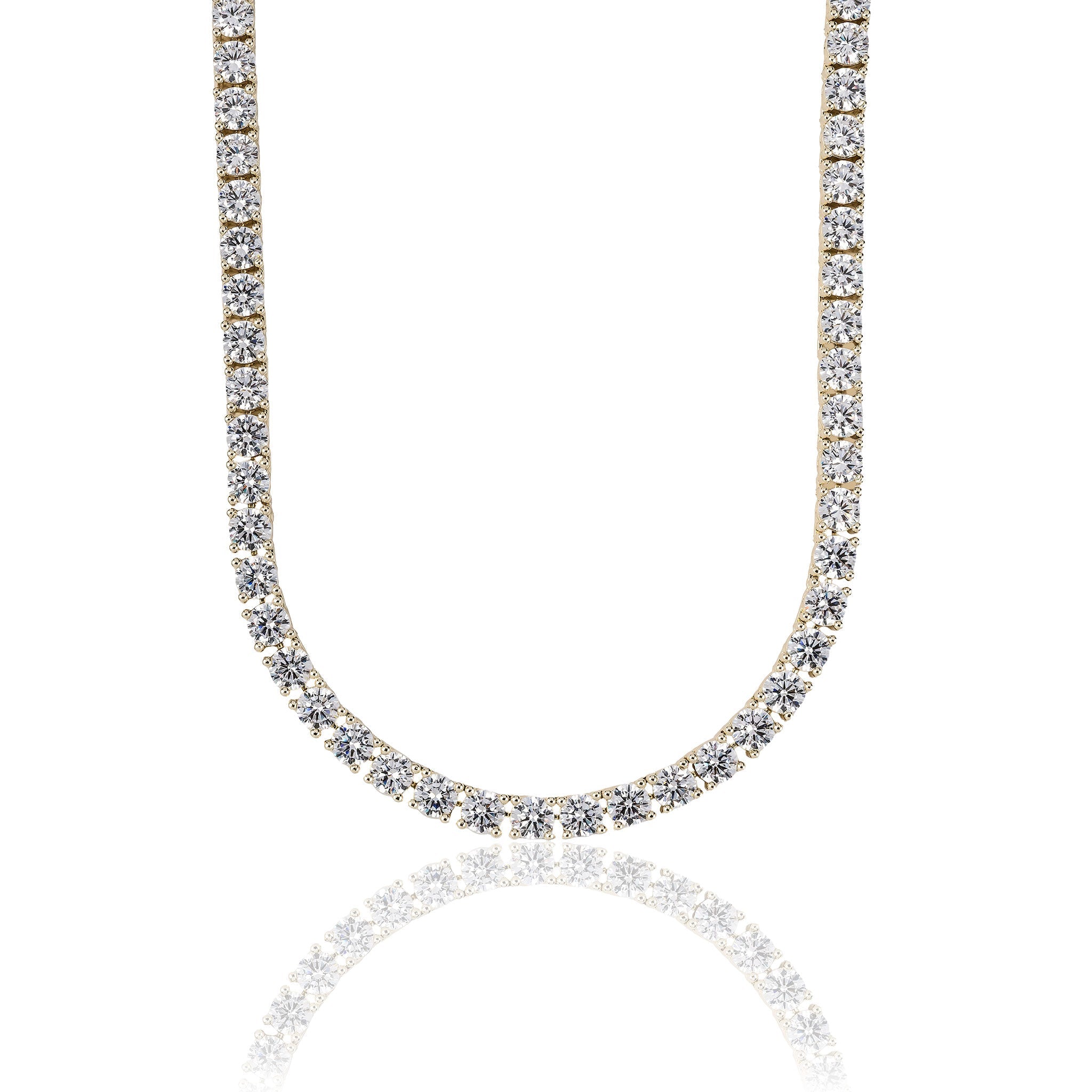Men's Moissanite Diamond Tennis Chain in Yellow Gold Vermeil - 5mm