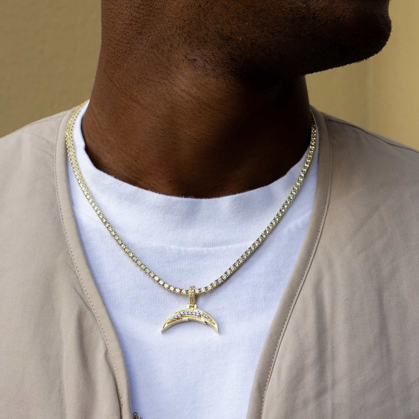 Los Angeles Chargers Official NFL Micro Logo Pendant - Yellow Gold