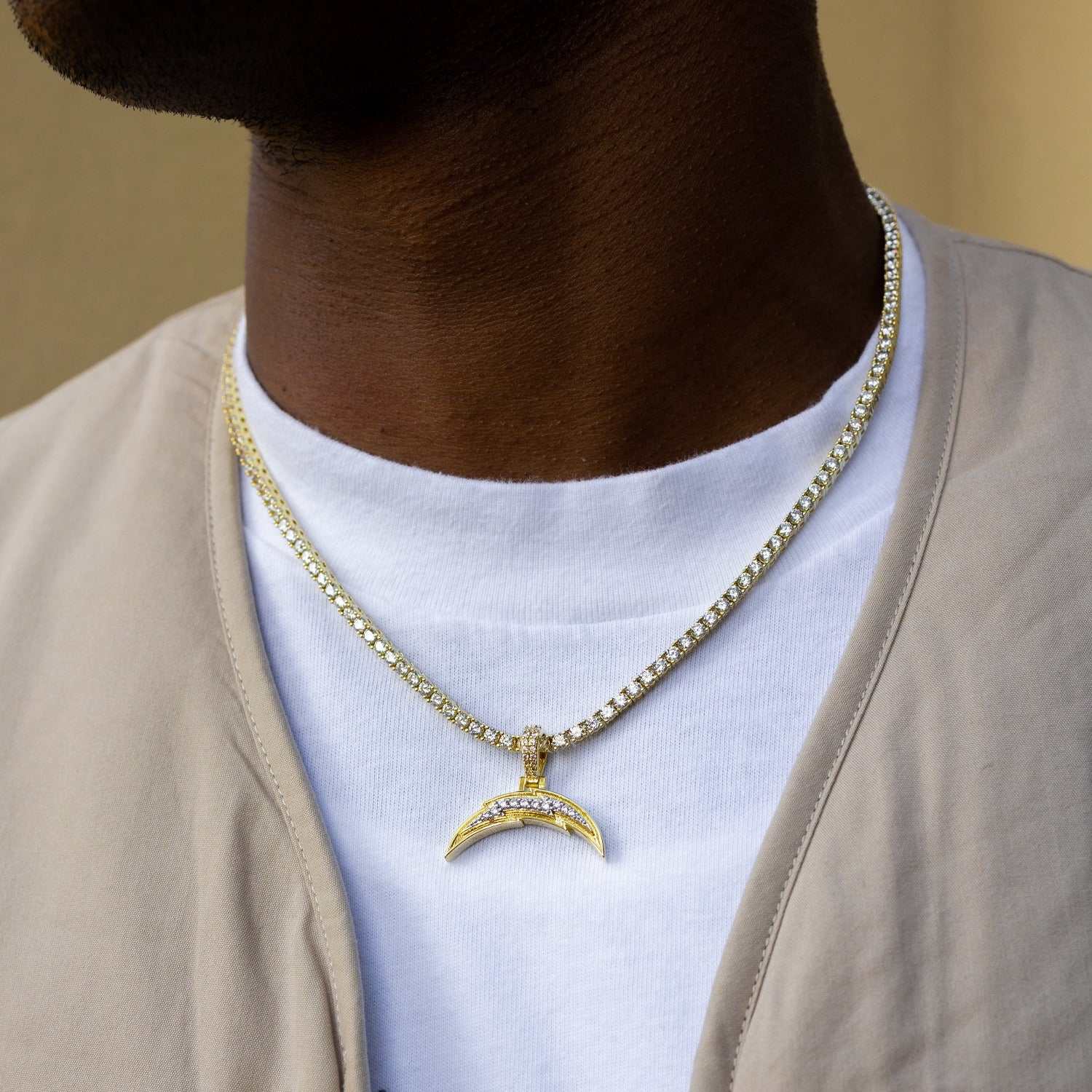 Los Angeles Chargers Official NFL Micro Logo Pendant - Yellow Gold