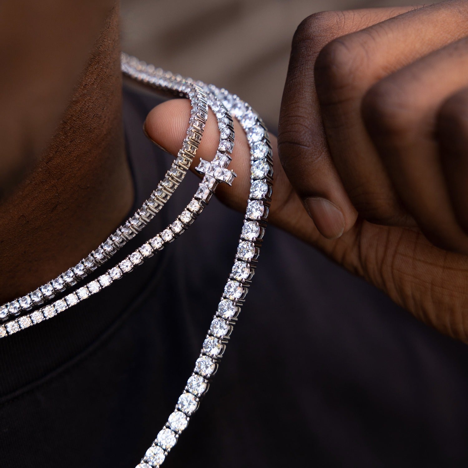 3MM Diamond Cross Tennis Chain