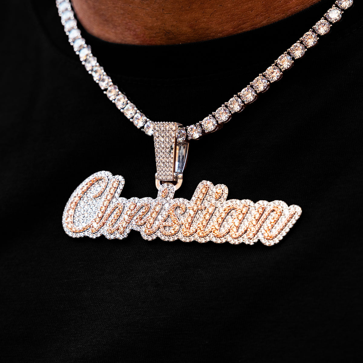 Custom Name Plate Two-Tone Script Font