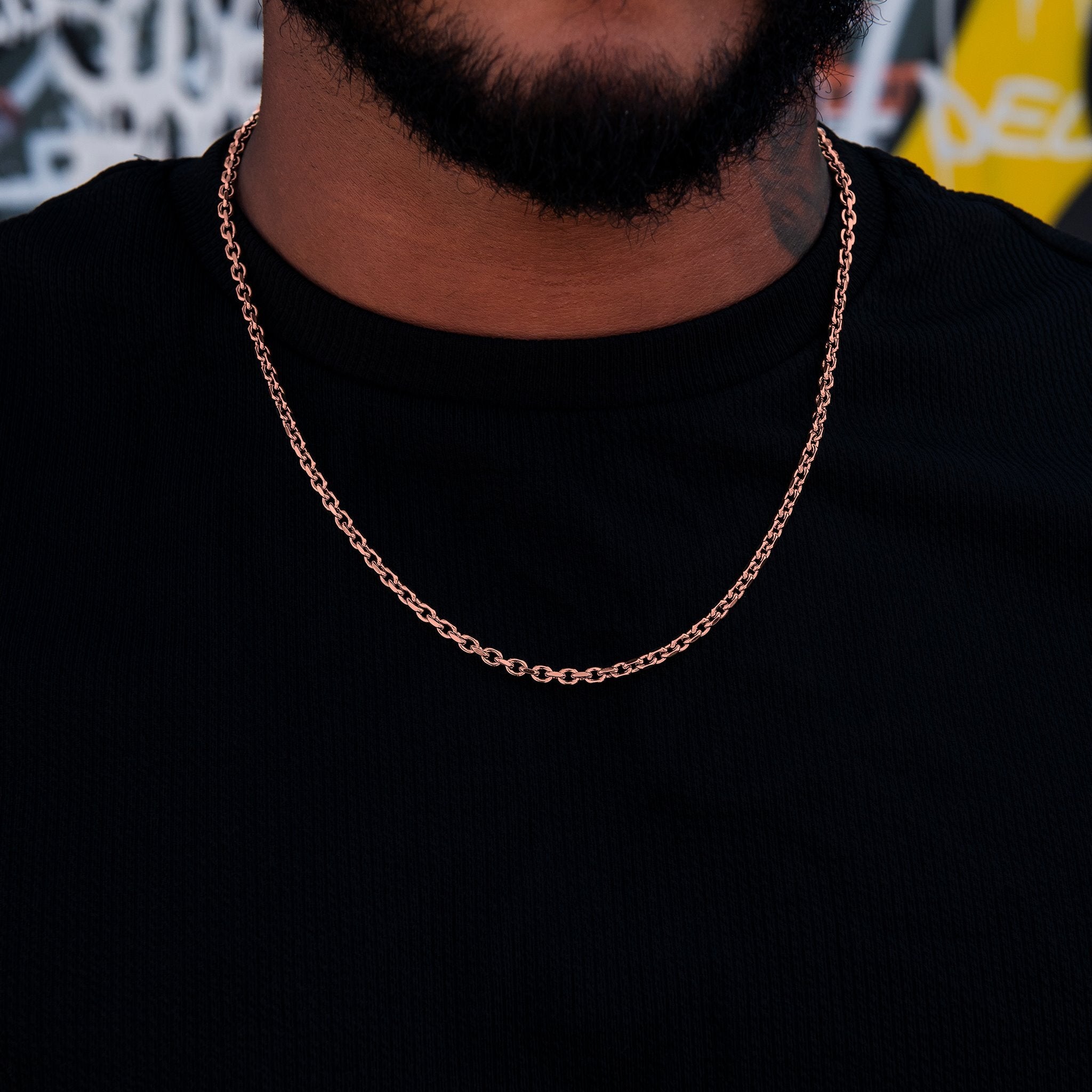 3.6MM Open Box Chain in Rose Gold