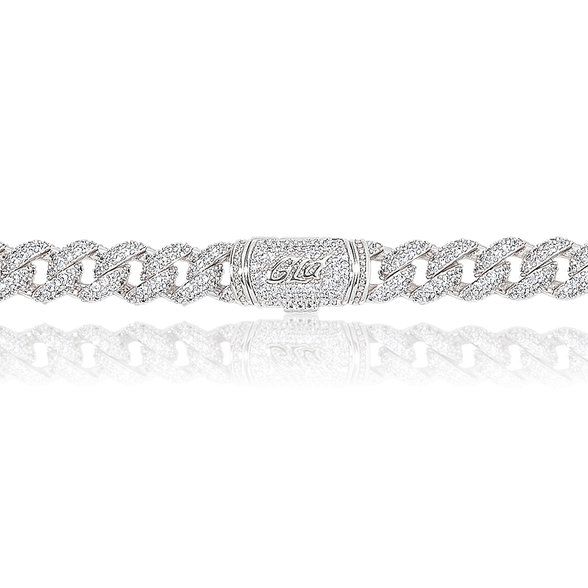 Diamond Cuban Chain in White Gold - 8.5mm