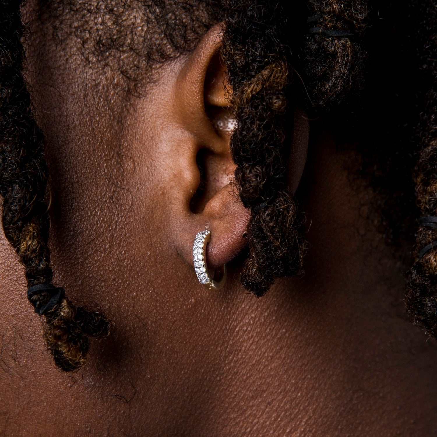 Micro Double Row Hoop Earrings in Yellow Gold