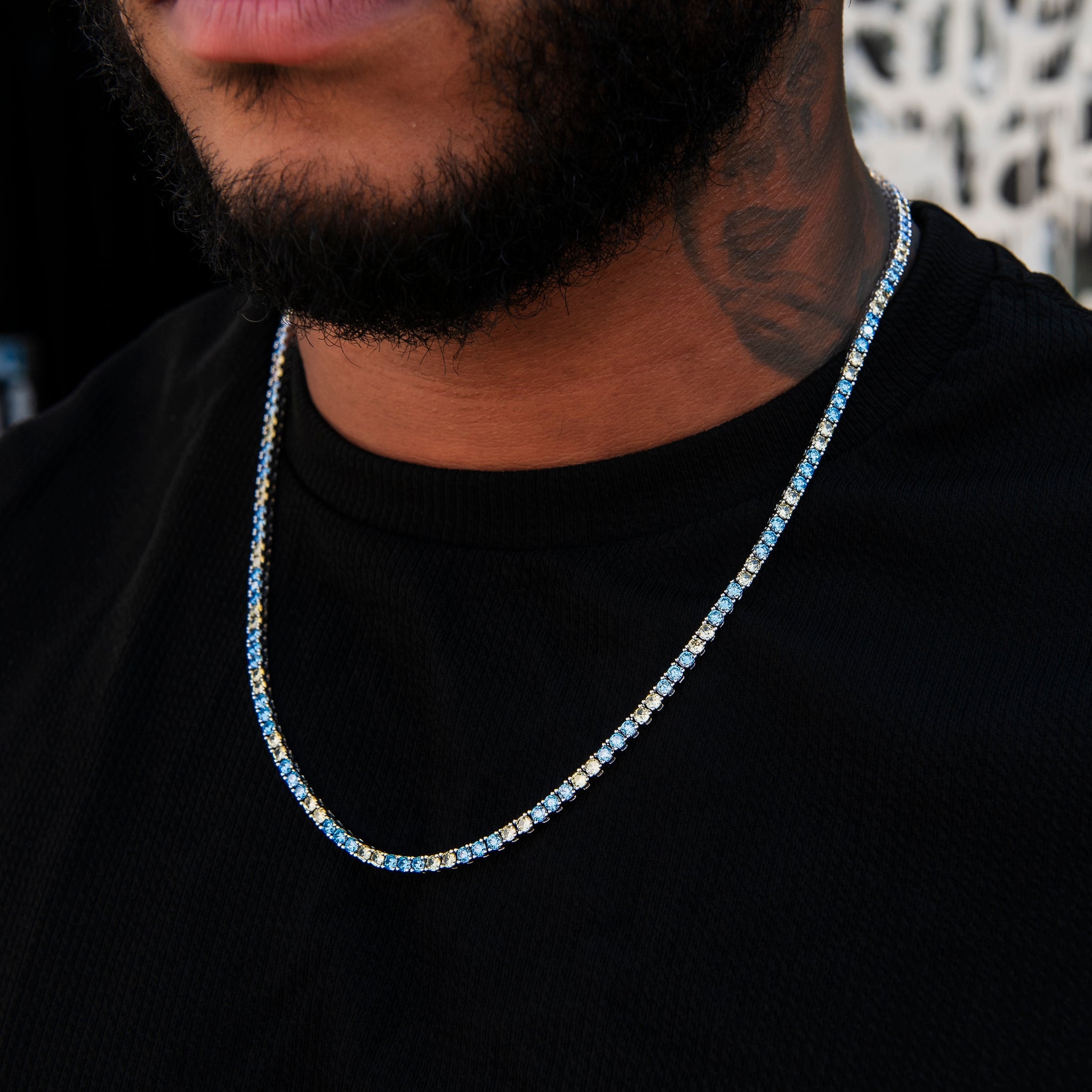 3MM Diamond Tennis Chain - Turquoise Yellow