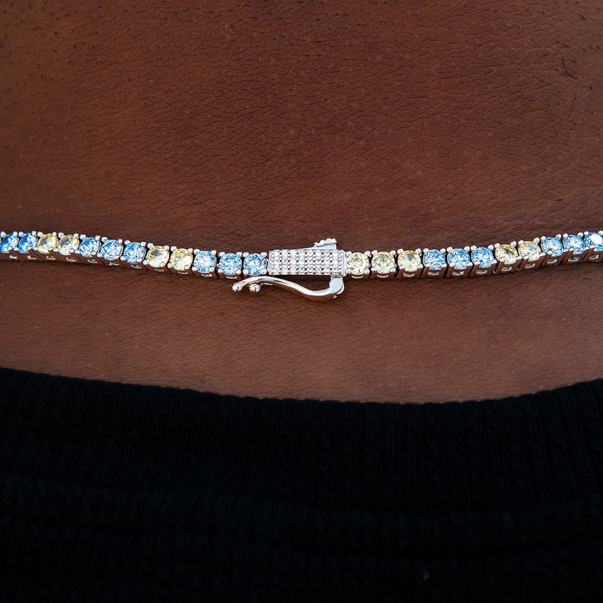 3MM Diamond Tennis Chain - Turquoise Yellow