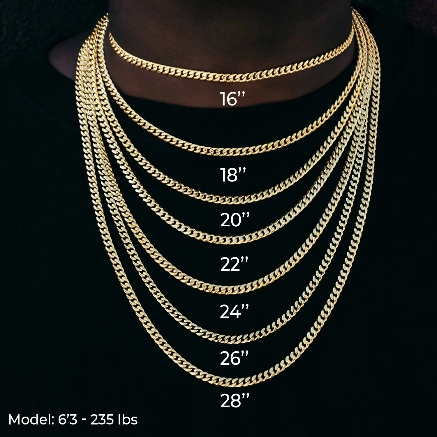 South Beach Cuban™ Chain in Yellow Gold- 8mm