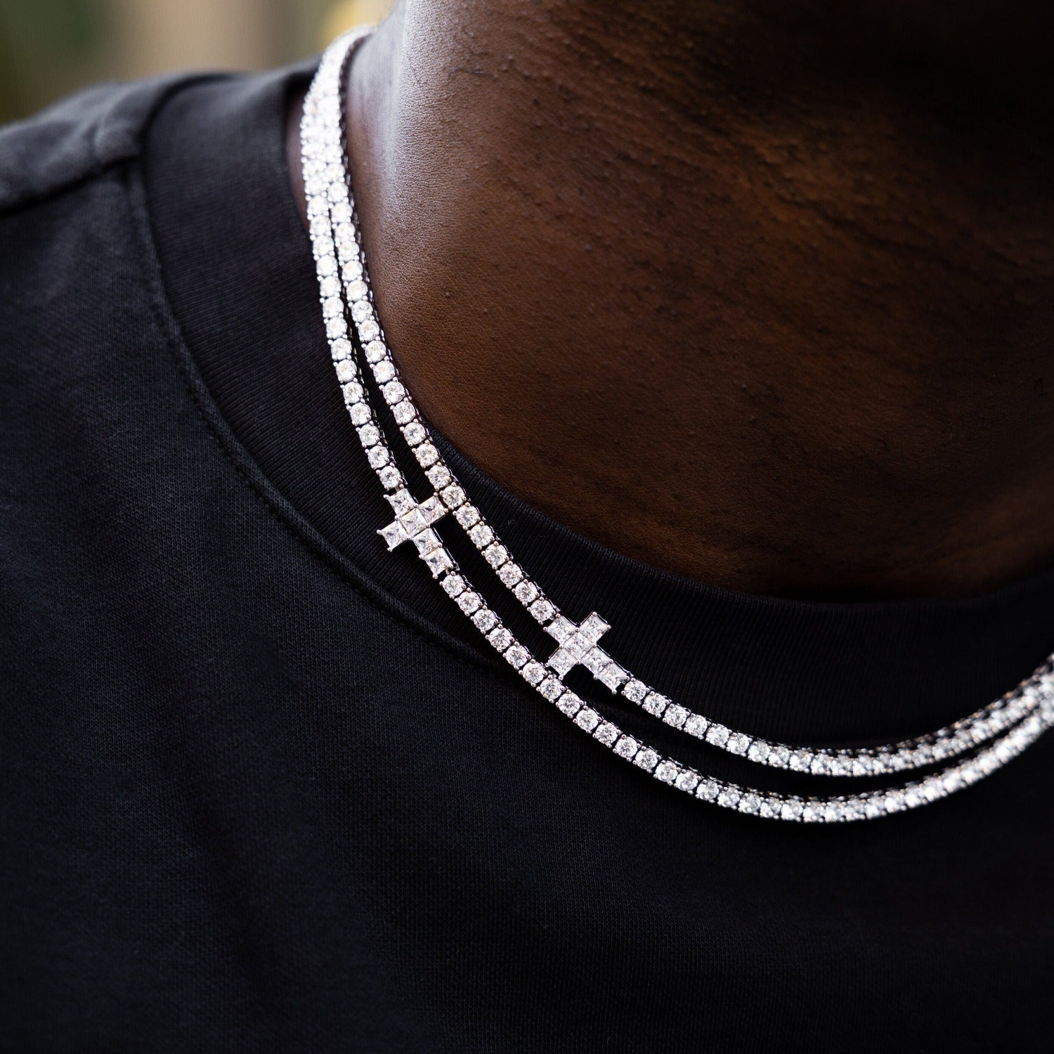 3MM Diamond Cross Tennis Chain