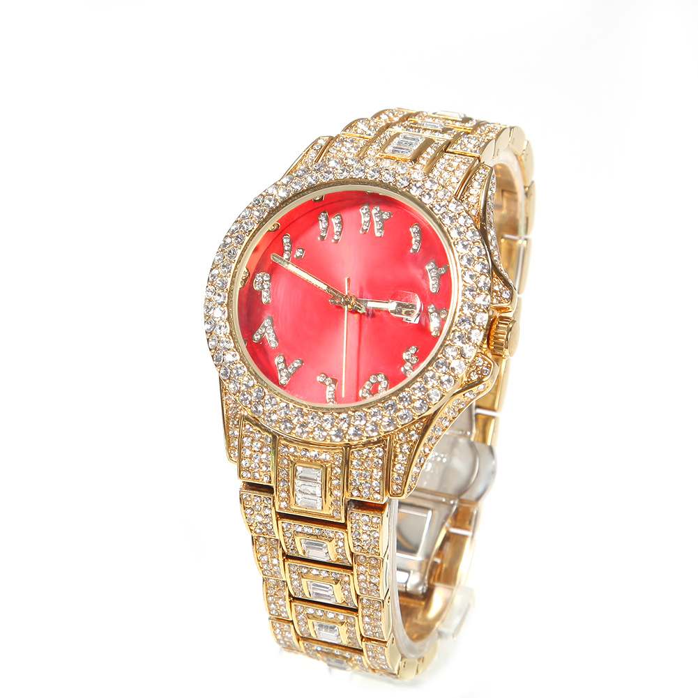 BILING Diamond-Encrusted Hip-Hop Ice Watch