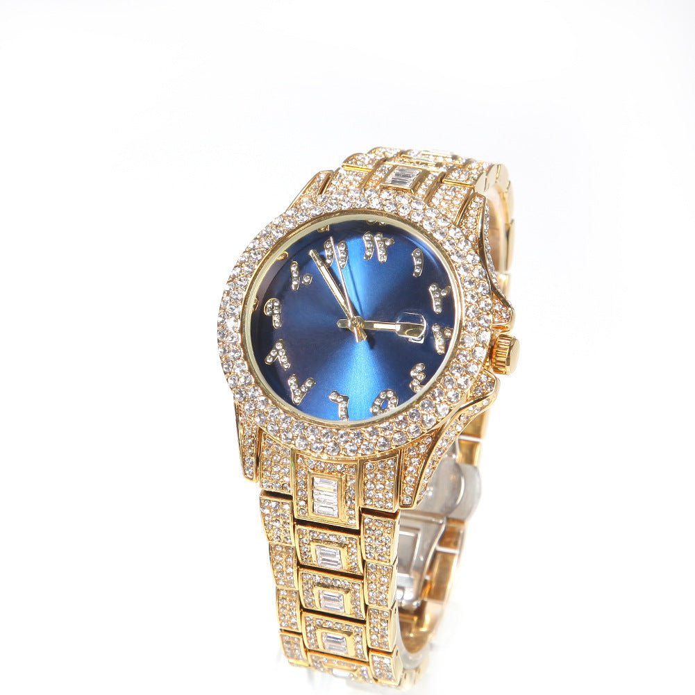 BILING Diamond-Encrusted Hip-Hop Ice Watch