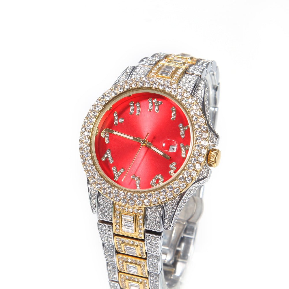 BILING Diamond-Encrusted Hip-Hop Ice Watch
